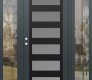 Modern Steel Front Door Diamond C9 60" x 80" anthracite/anthracite frosted Glass Panel black RHI with 2 Sidelites clear Glass