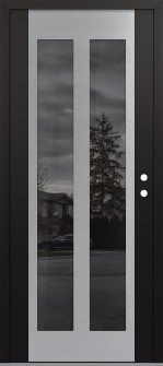 Diamond C14 36" x 80" black/black mirrored Glass Panel stainless steel LHI