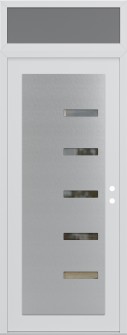 Diamond C8 36" x 96" white/white clear Glass Panel stainless steel LHI with Transom frosted Glass