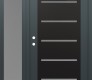 Modern Steel Front Door Diamond C11 50" x 80" anthracite/anthracite frosted Glass Panel black RHI with Sidelite frosted Glass