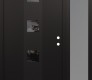 Modern Steel Front Door DIAMOND A12 50" X 80" BLACK/BLACK MIRRORED GLASS PANEL BLACK LHI WITH SIDELITE FROSTED GLASS