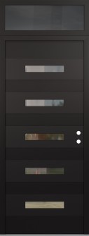 Diamond D9 36" x 96" black/black clear Glass Panel black LHI with Transom mirrored Glass