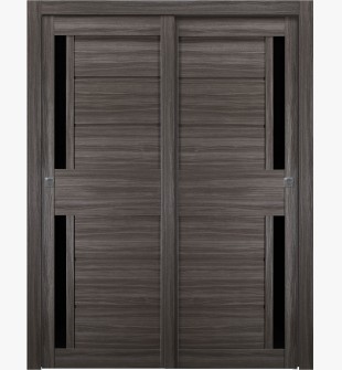 Esta Bl Vetro Gray Oak Bypass doors