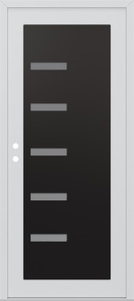 Diamond C8 36" x 80" white/white frosted Glass Panel black RHI