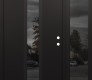 Modern Steel Front Door DIAMOND A1 52" X 80" BLACK/BLACK MIRRORED GLASS PANEL BLACK LHI WITH SIDELITE MIRRORED GLASS