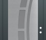 Modern Steel Front Door Diamond C12 36" x 96" anthracite/anthracite frosted Glass Panel stainless steel LHI with Transom frosted Glass