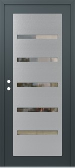 Diamond C7 36" x 80" anthracite/anthracite clear Glass Panel stainless steel RHI