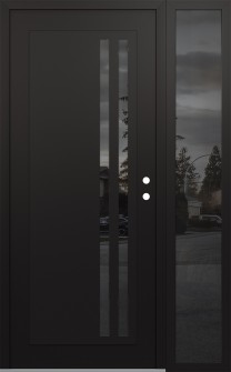 Diamond C6 50" x 80" black/black mirrored Glass Panel black LHI with Sidelite mirrored Glass