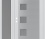 Modern Steel Front Door Diamond C5 50" x 80" white/white frosted Glass Panel stainless steel RHI with Sidelite frosted Glass