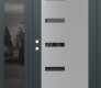 Modern Steel Front Door Diamond C8 50" x 80" anthracite/anthracite mirrored Glass Panel stainless steel RHI with Sidelite mirrored Glass
