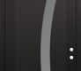Modern Steel Front Door Diamond C4 36" x 96" black/white frosted Glass Panel black LHI with Transom clear Glass