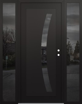 Diamond C4 64" x 80" black/black mirrored Glass Panel black LHI with 2 Sidelites mirrored Glass