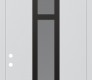 DIAMOND A9 36" X 96" BLACK/WHITE FROSTED GLASS PANEL BLACK LHI WITH TRANSOM CLEAR GLASS