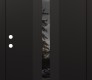 Modern Steel Front Door DIAMOND A2 36" X 80" BLACK/BLACK MIRRORED GLASS PANEL BLACK RHI