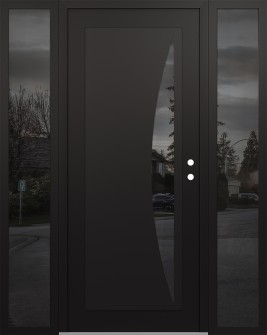 Diamond C13 64" x 80" black/black mirrored Glass Panel black LHI with 2 Sidelites mirrored Glass