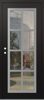 Diamond C16 36" x 80" black/black clear Glass Panel stainless steel RHI