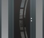 Modern Steel Front Door Diamond C12 64" x 80" anthracite/anthracite mirrored Glass Panel black LHI with 2 Sidelites frosted Glass