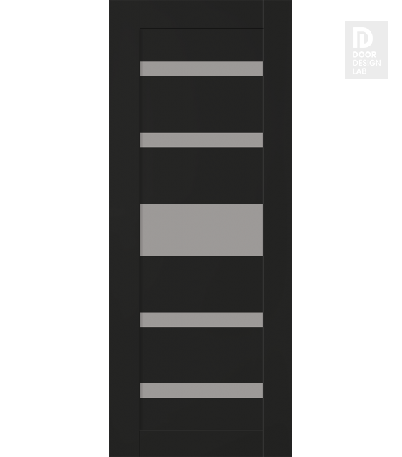 DOOR SLAB GINA VETRO BLACK MATTE 28" X 92 1/2" X 1 3/4" FROSTED GLASS