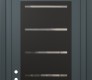 Modern Steel Front Door Diamond C11 36" x 96" anthracite/anthracite clear Glass Panel black RHI with Transom frosted Glass