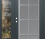 Modern Steel Front Door Diamond C16 52" x 80" anthracite/anthracite frosted Glass Panel stainless steel RHI with Sidelite clear Glass