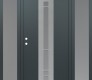 Modern Steel Front Door DIAMOND A3 64" X 80" ANTHRACITE/ANTHRACITE FROSTED GLASS PANEL STAINLESS STEEL RHI WITH 2 SIDELITES FROSTED GLASS