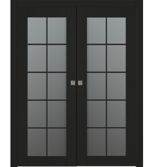 Avon 10 Lite Vetro Black Matte Double pocket doors