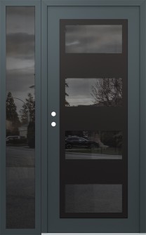 Diamond C2 52" x 80" anthracite/anthracite mirrored Glass Panel black RHI with Sidelite mirrored Glass