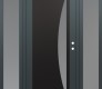 Modern Steel Front Door Diamond C13 68" x 80" anthracite/anthracite frosted Glass Panel black LHI with 2 Sidelites frosted Glass