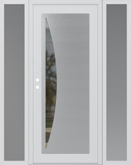 Diamond C13 60" x 80" white/white clear Glass Panel stainless steel RHI with 2 Sidelites frosted Glass