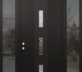 DIAMOND A7 60" X 96" BLACK/BLACK CLEAR GLASS PANEL BLACK LHI WITH 2 SIDELITES AND TRANSOM MIRRORED GLASS