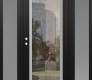 Modern Steel Front Door Diamond C1 64" x 80" black/black clear Glass Panel stainless steel RHI with 2 Sidelites frosted Glass