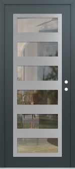 Diamond C9 36" x 80" anthracite/anthracite clear Glass Panel stainless steel LHI