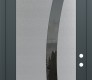 Modern Steel Front Door Diamond C4 36" x 96" anthracite/anthracite mirrored Glass Panel stainless steel LHI with Transom frosted Glass