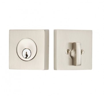 EMTEK SQUARE DEADBOLT SINGLE CYLINDER 8469 SATIN NICKEL US 15