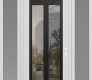 Modern Steel Front Door Diamond C14 64" x 96" white/white clear Glass Panel black LHI with 2 Sidelites and Transom frosted Glass