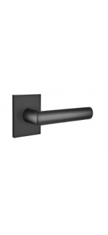 EMTEK STUTTGART LEVER WITH SQUARE ROSETTE PRIVACY LH FLAT BLACK (US19) 5210