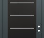 Modern Steel Front Door Diamond C11 36" x 96" anthracite/anthracite frosted Glass Panel black LHI with Transom clear Glass