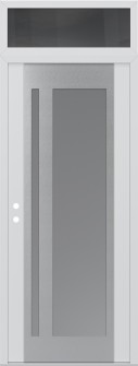Diamond C15 36" x 96" white/white frosted Glass Panel stainless steel RHI with Transom mirrored Glass