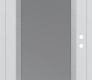 Modern Steel Front Door Diamond C1 36" x 80" white/white frosted Glass Panel stainless steel LHI