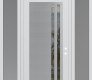 Modern Steel Front Door Diamond C6 64" x 96" white/white clear Glass Panel stainless steel LHI with 2 Sidelites and Transom frosted Glass
