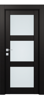 Avon 3 Lite Vetro Black Matte Single Doors