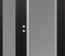 Modern Steel Front Door Diamond C1 48" x 80" black/white frosted Glass Panel stainless steel RHI with Sidelite frosted Glass