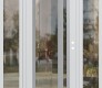 Modern Steel Front Door Diamond C15 64" x 80" white/white clear Glass Panel stainless steel LHI with 2 Sidelites clear Glass