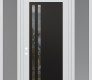 Modern Steel Front Door Diamond C6 60" x 96" white/white clear Glass Panel black RHI with 2 Sidelites and Transom frosted Glass