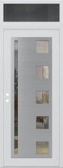 Diamond C3 36" x 96" white/white clear Glass Panel stainless steel RHI with Transom mirrored Glass