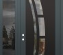 Modern Steel Front Door Diamond C12 48" x 96" anthracite/anthracite clear Glass Panel black RHI with Sidelite and Transom mirrored Glass