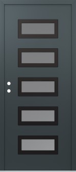 Diamond D1 36" x 80" anthracite/anthracite frosted Glass Panel black RHI