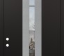 DIAMOND A4 36" X 96" BLACK/BLACK CLEAR GLASS PANEL STAINLESS STEEL LHI WITH TRANSOM MIRRORED GLASS