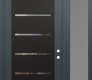 Modern Steel Front Door Diamond C11 50" x 96" anthracite/anthracite clear Glass Panel black LHI with Sidelite and Transom frosted Glass