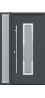 MODERN FRONT STEEL DOOR ARGOS ANTRACIT/WHITE 49 1/4" X 81 11/16" RHI + SIDELITE LEFT